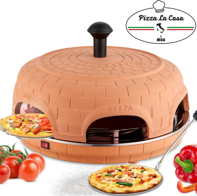 MOA Pizzarette - Pizza Oven - Pizza La Casa - 6 personen - RVS bakplaat - Terracotta - P06