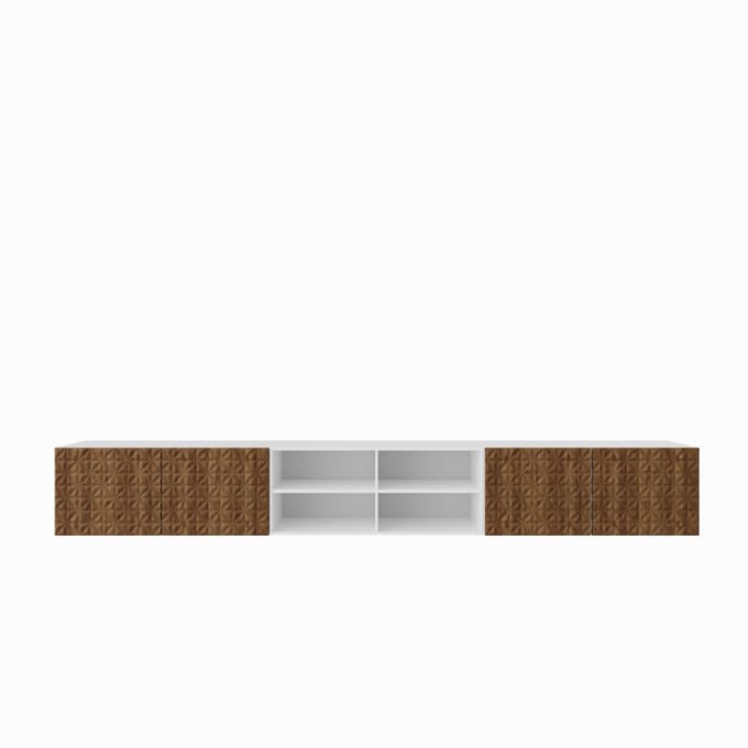TV-kast Cali IV 300 (3x100) cm (wit + catania)