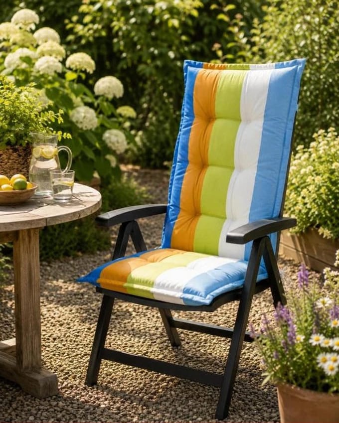 Madison Tuinstoelkussen hoge rug 50x123 cm Vivero azur