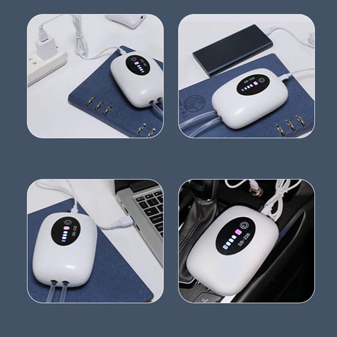 Kleine Zuurstofpomp USB Oplaadbare Lithium Batterij Stille Aquarium Zuurstofpomp met Luchtslang Lucht black