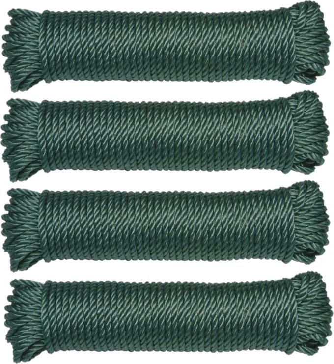 AMIG paracord touw - 4x - 20 meter - D5mm - 110kg - polypropyleen - groen