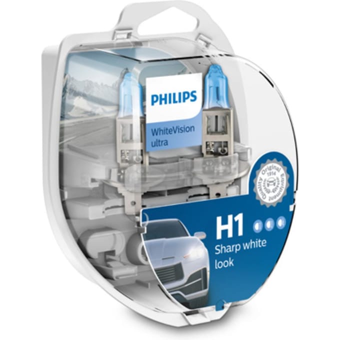 Lamp Halogeen PHILIPS H1 WhiteVision Ultra 12V/55W, 2 Stuk