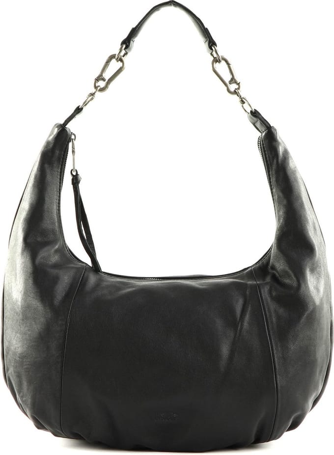 FREDsBRUDER Leren Schoudertas Nida Hobo Bag Black Zwart