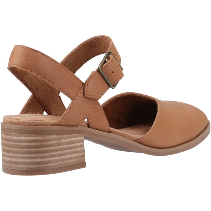 TOMS Jaclyn Leer Dames Bruin Suiker Ronde Slingback Schoenen