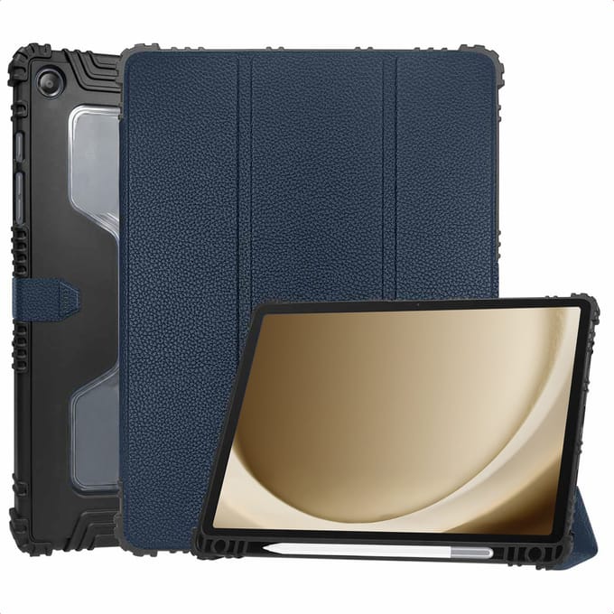 Accezz Tablet Hoes - Geschikt voor Samsung Galaxy Tab A9 Plus - Trifold Bookcase - Donkerblauw