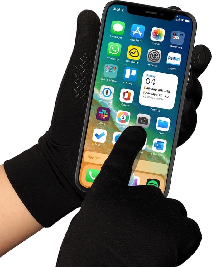 YONO Sport Handschoenen Winter - Heren en Dames - Touchscreen - Winddicht - L - Zwart