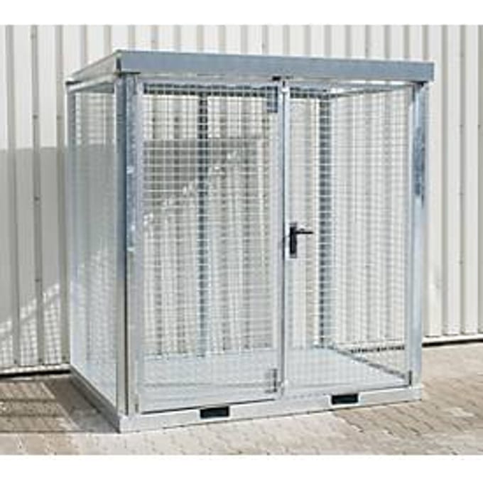 Bauer gasflessencontainer, type GFC-E, div. bodems verkrijgbaar, afsluitbaar