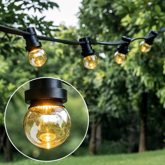 Prikkabel set met dimbare LED lampen LEDs in bodem 2 watt