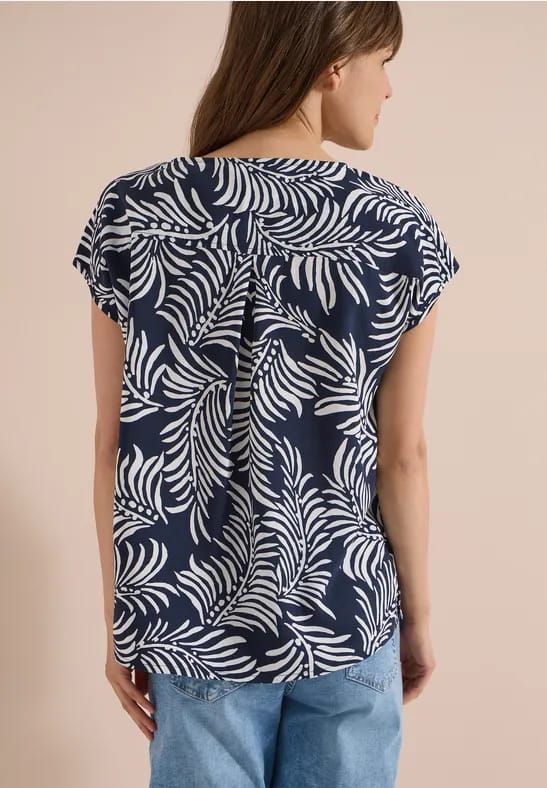 Shirt met hangende schouder en print