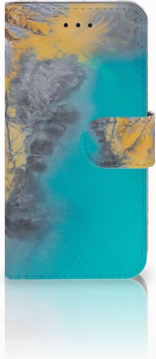 Apple iPhone X | Xs Bookcase Marble Blue Gold