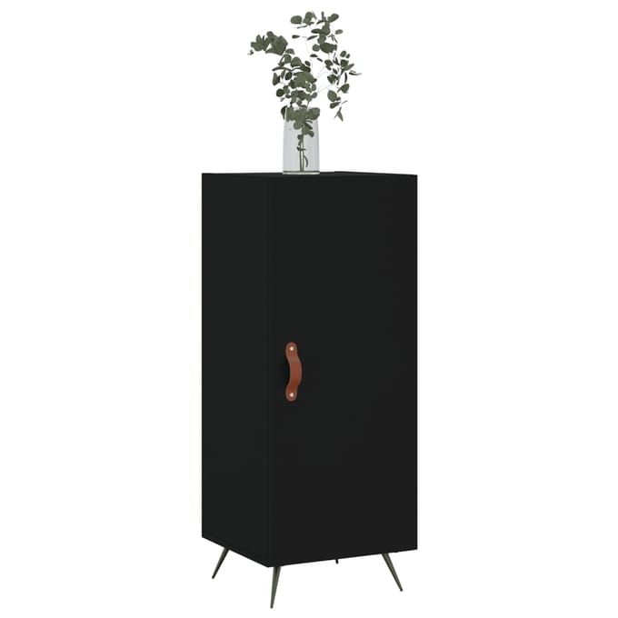 vidaXL - Dressoir - 34,5x34x90 - cm - bewerkt - hout - zwart