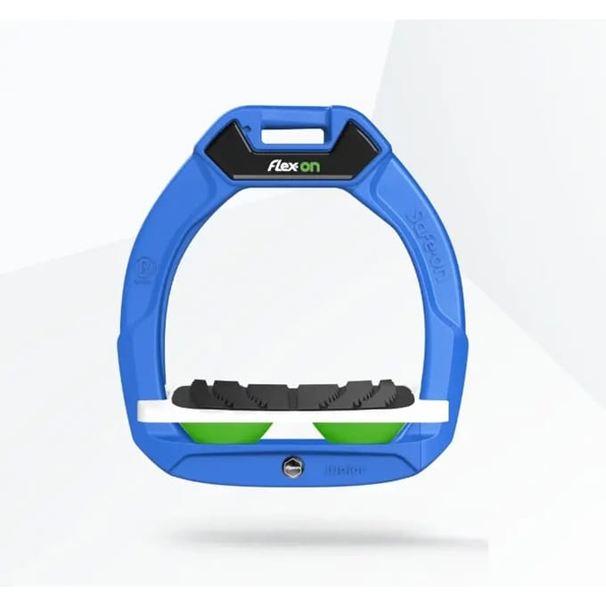 Veiligheidsstijgbeugels met schuine grip Blauw/Wit/Groen kind Flex-On Safe-On