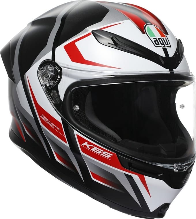 AGV K6 S Karve Mat Zwart Rood Wit Integraalhelm - Helm