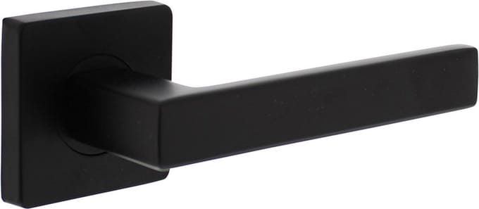 INTERSTEEL Deurkruk Heerlen op vierkant rozet 7mm nokken mat zwart