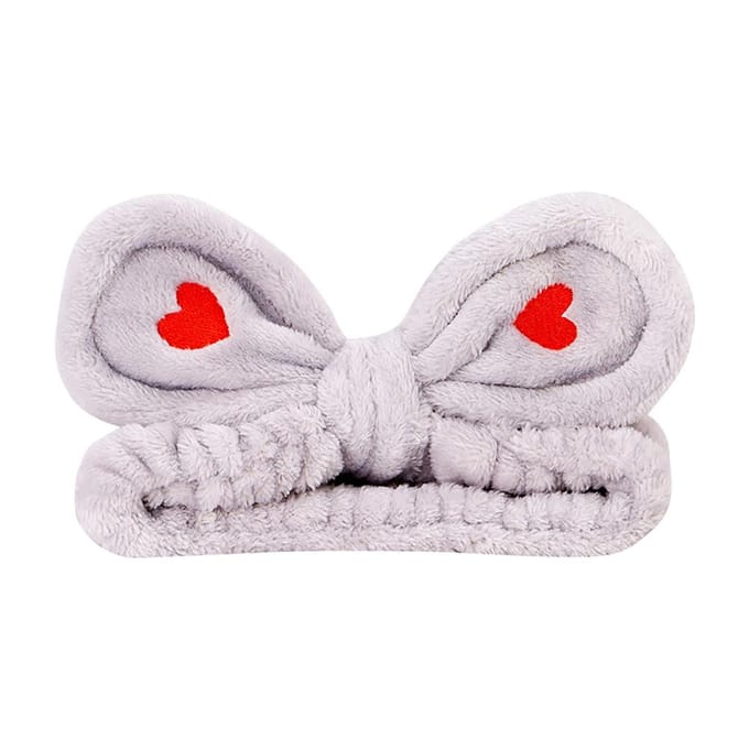 Mode Vrouwen Meisje Schattige Pluche Make-up Haarband Elastisch Haaraccessoire(Lichtgrijs) white