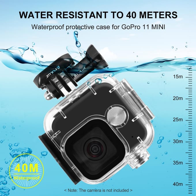 PULUZ PU925T boîtier étanche boîtier de protection de plongée pour caméra d'action sous-marine transparent