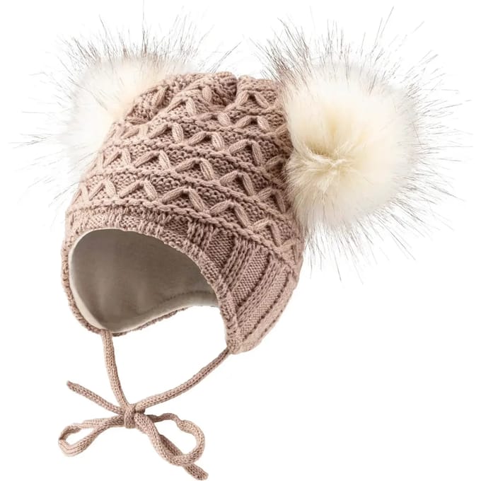 Gebreide muts met 2 pompons voor babymeisjes Sterntaler