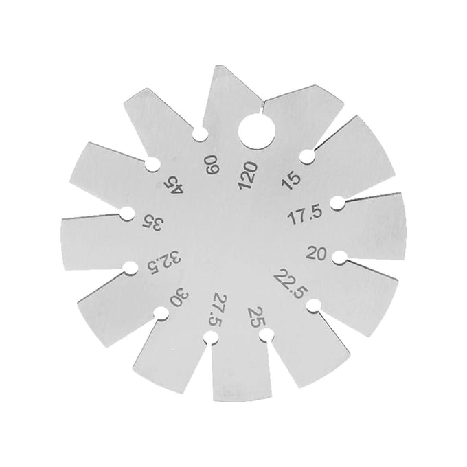Afschuiningshoekmeter RVS Schuinlopende Randen Gradenboog voor Mesbladmeting 15-120 Graden white