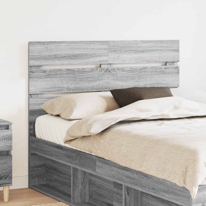 vidaXL - Hoofdbord - Grijs - Sonoma - Bewerkt - hout