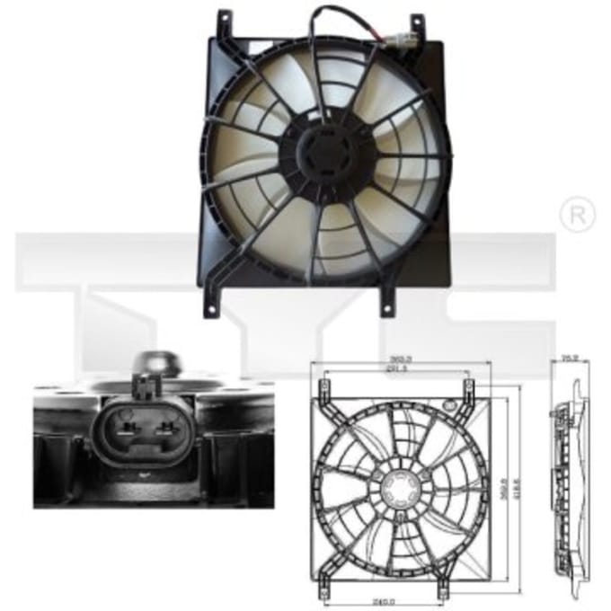 Koelventilatorwiel, motorkoeling TYC 809-0015