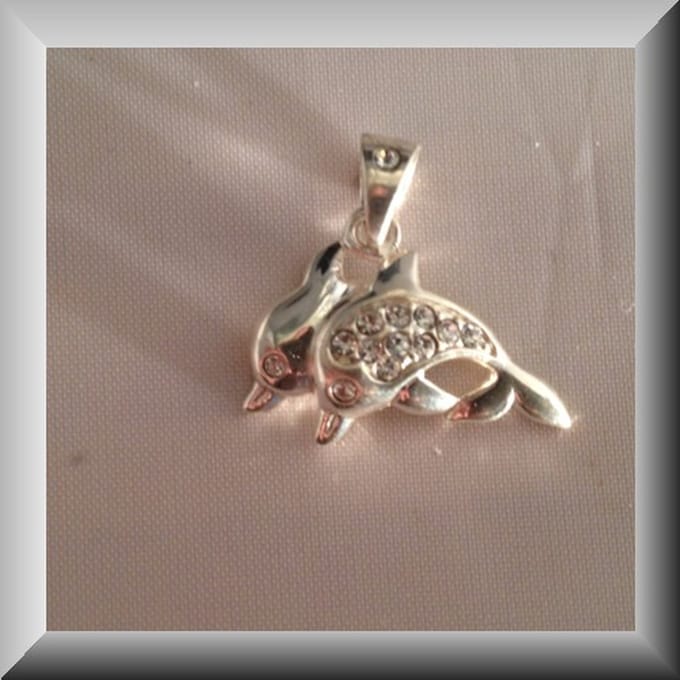Hetty'S - Dolfijn- collier zilver -met 2 dolfijnen - Zirconia's -