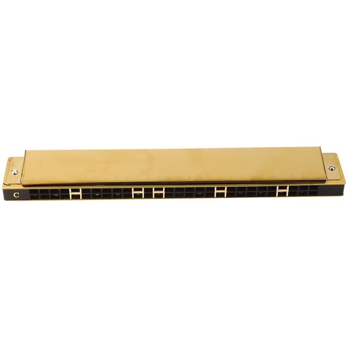 C Toon Mondharmonica 28 Gaten Breed Bereik Polyfonie Type Roestvrij Staal ABS Materiaal Mondorgel Goud goud