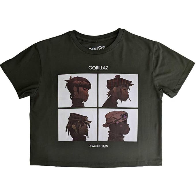 Gorillaz Dames/Dames Demon Days Crop Top M groen