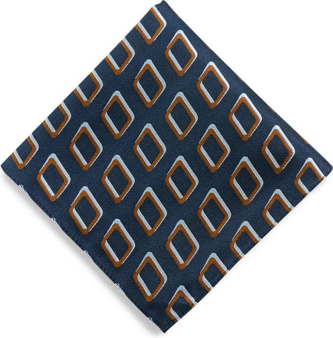 We Love Ties - Pochets - Pochet Fantastic Frames - blauw / roestbruin /wit