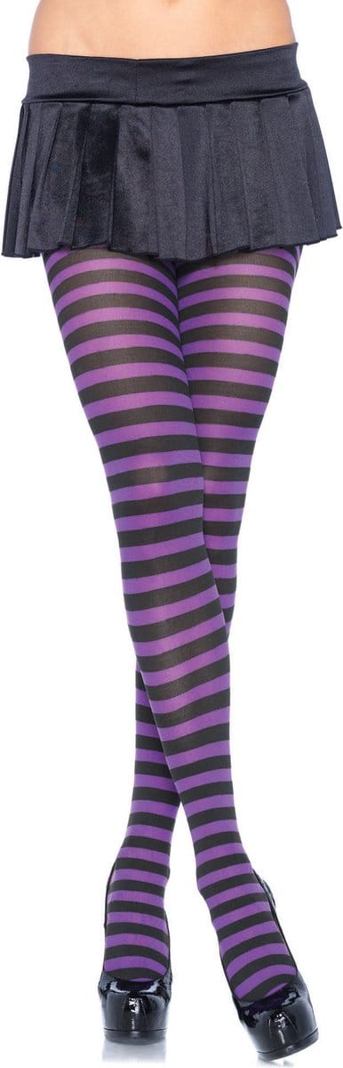 Gestreepte nylon panty voor vrouwen Leg Avenue