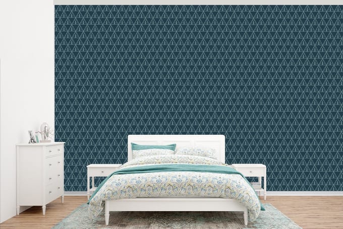 Behang - Fotobehang Design - Jongens - Driehoek - Kind - Breedte 345 cm x hoogte 220 cm