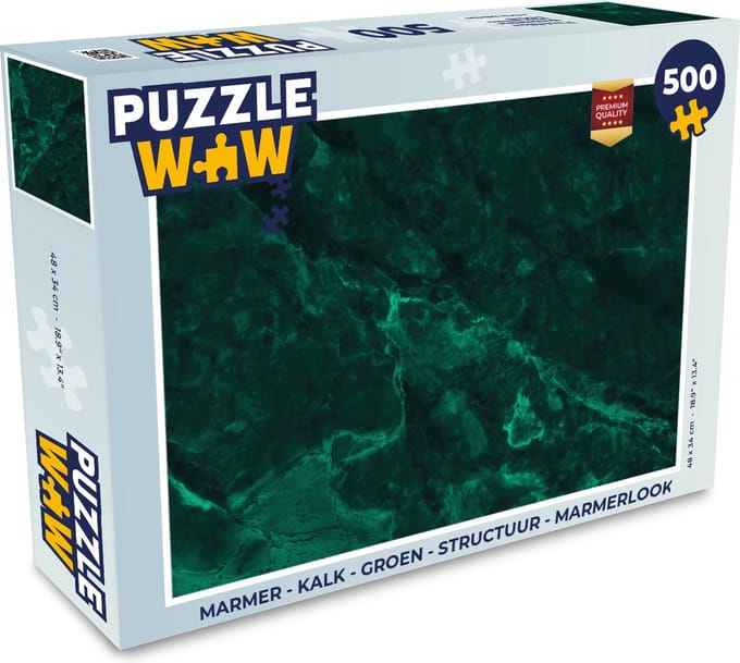 Puzzel Marmer - Kalk - Groen - Structuur - Marmerlook - Legpuzzel - Puzzel 500 stukjes