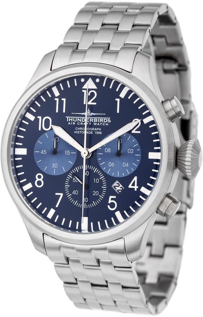Thunderbirds CHRONO Pilotenhorloge Chronograaf Horloge Quartz 48mm