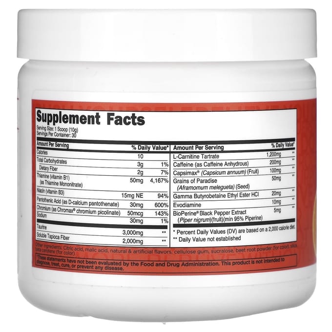TransformHQ, Super Brûleur, Boisson Thermique en Poudre, Fraise Orange, 10,6 oz (297g)