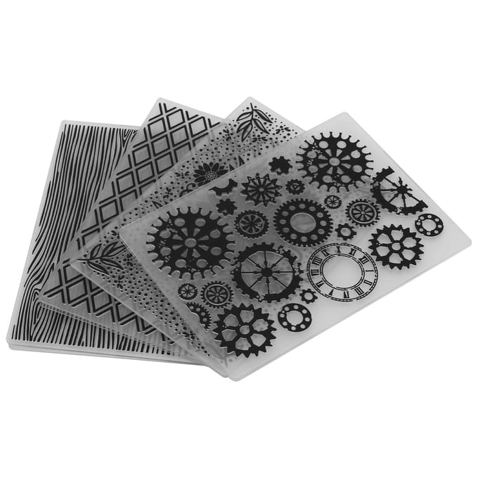 4 Stuks Plastic Embossing Mappen Embossed Sjabloon DIY Kaarten Maken Scrapbooking Papier Knutselgereedschap gray