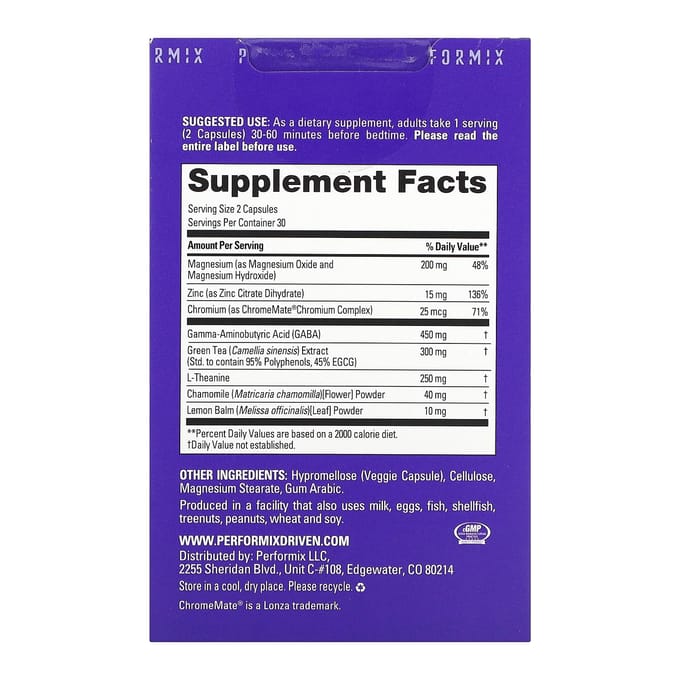 Performix, SST Support Lean Sleep, 60 gélules végétales