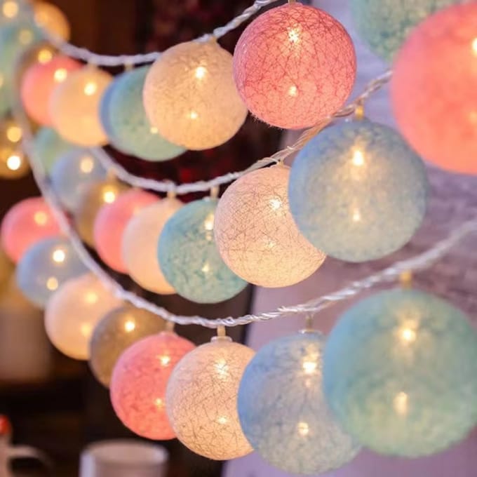 Lichtsnoer - Lichtslinger - Multicolor - bollampjes - Sfeerverlichting - Feestverlichting - 20 led lampen - USB - 3 meter