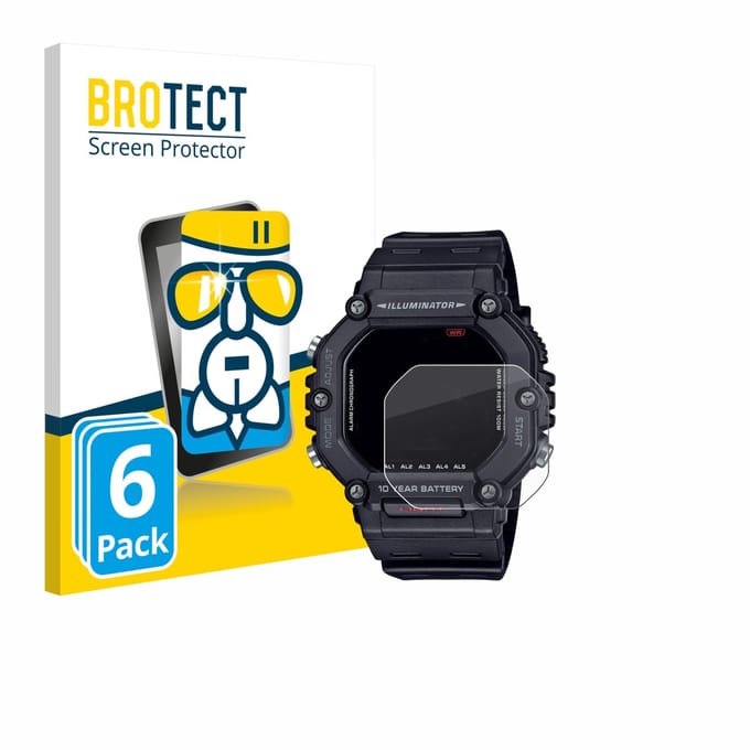 Screenprotector 6 Stuks voor Casio AE-1600H Beschermglas transparant