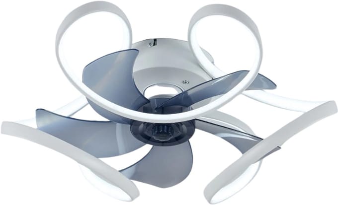 Nivard Plafondventilator - Met Verlichting - Plafond Ventilator - Met Lamp - Plafonniere Met Ventilator - Met Licht - Wit - 50cm