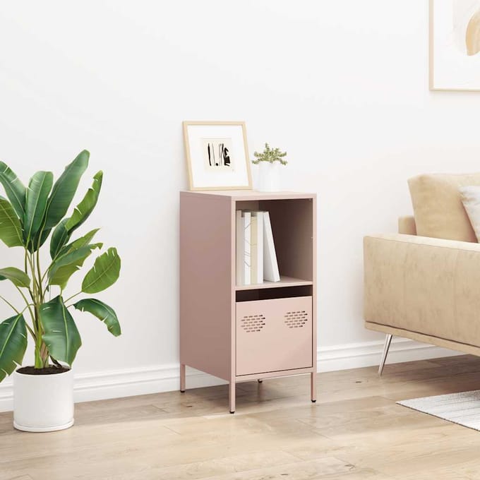 vidaXL - Dressoir - 35x39x73,5 - cm - koudgewalst - staal - roze