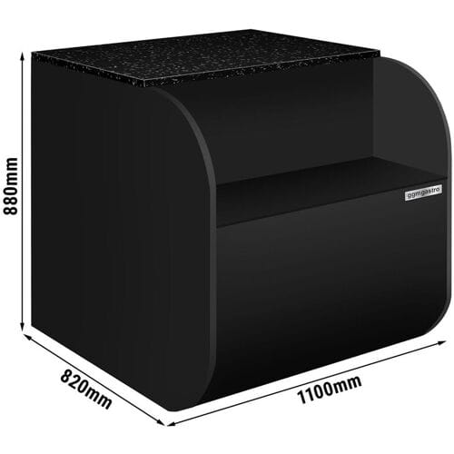 GGM Gastro Kassentisch - 1100mm - schwarze Front - Schwarzer Granit