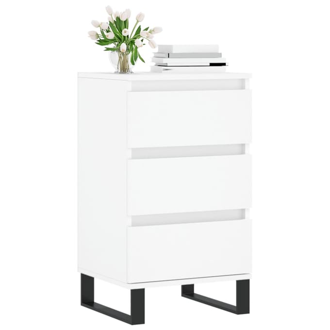 vidaXL - Dressoir - 40x35x70 - cm - bewerkt - hout - wit