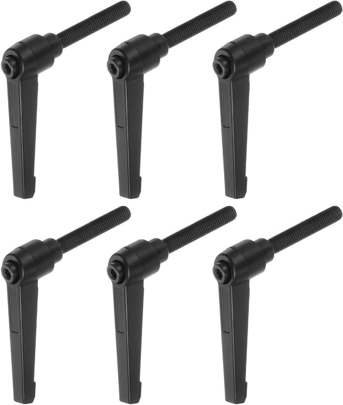 6 Stuks Verstelbare Klemhendels, M8 x 50mm Locking Quick Release, Aluminium Legering Draadknoppen voor Machines en Apparatuur