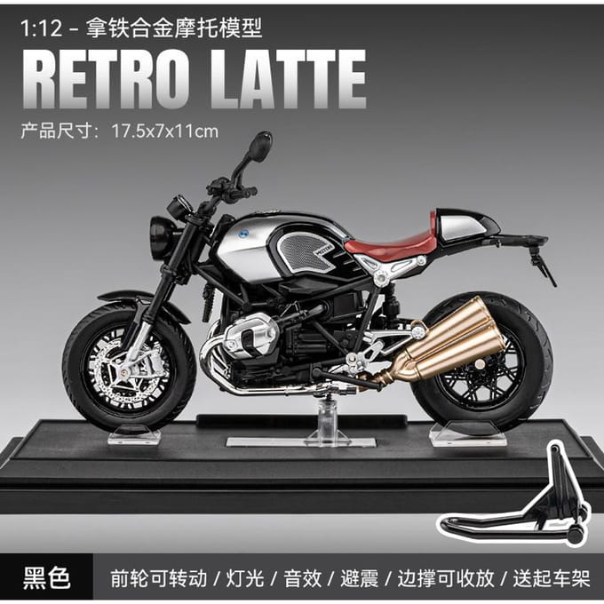 Simulation1:12 Ma Latte Alliage Moto Modèle Ornement Jouet Enfant Cadeau