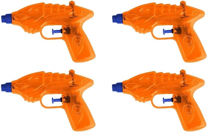 2x Waterpistool/waterpistolen oranje 16,5 cm