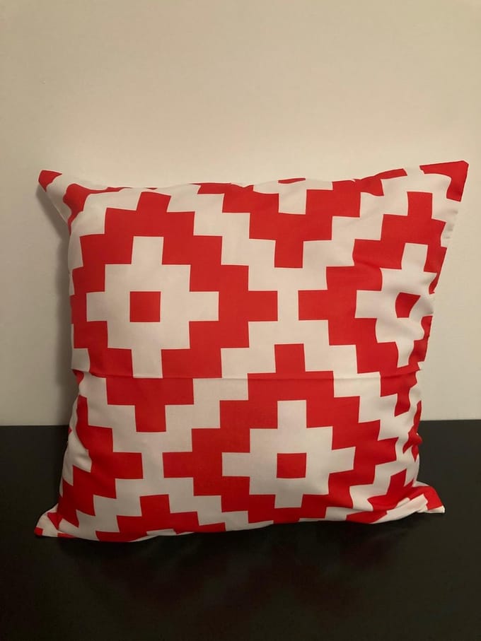 Nordic Geometry Collection Kussenhoes – Red Edition - 45x45 cm