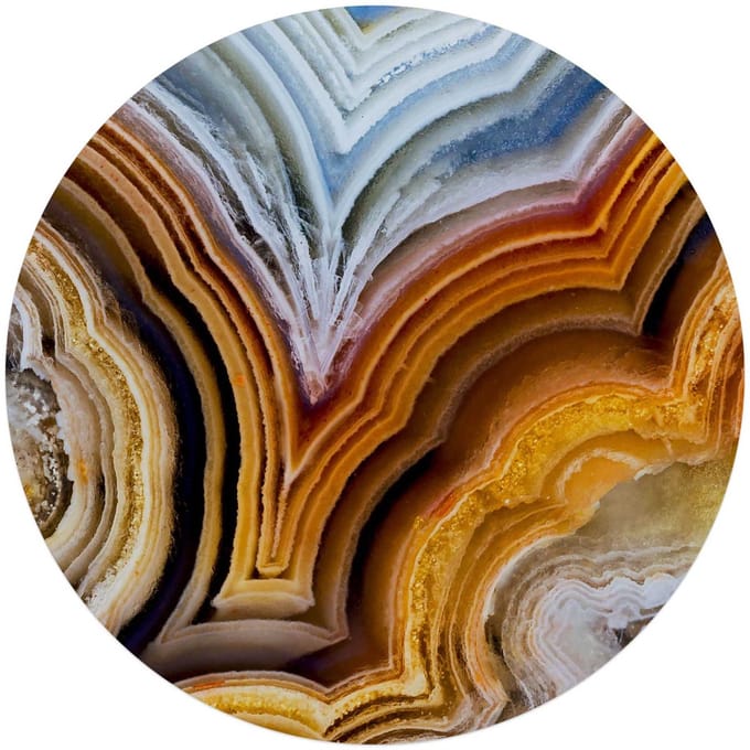 Glasschilderij Edelsteen oranje - Ø 70 - Glas - REINDERS