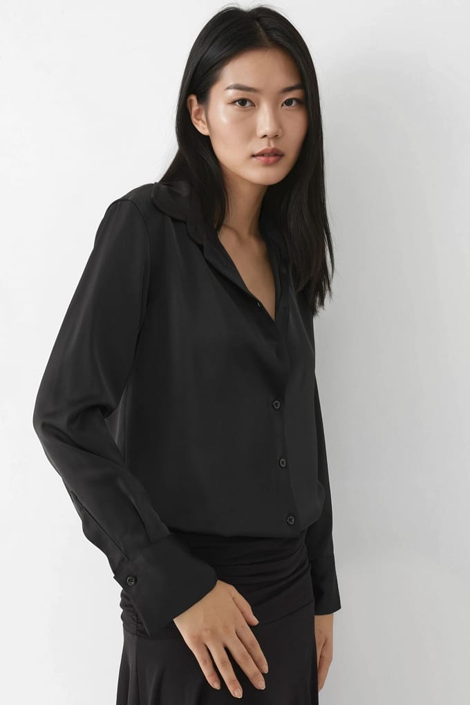 Lange Mouwen Satijnen Shirt