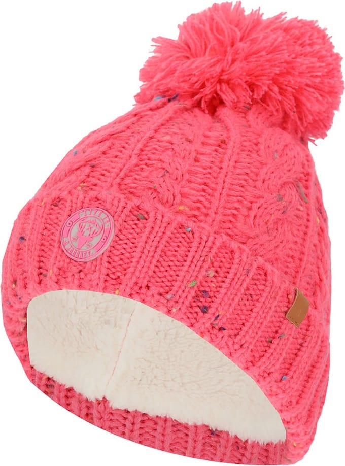 Meisjes Muts Roze Gespikkeld met Pompon