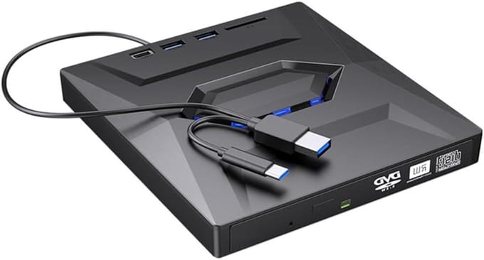 Externe DVD Brander - CD Speler - Bestanden Archiveren - USB 3.0 Type C - 120mm 80mm - Zwart