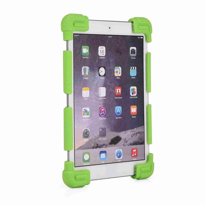 Protection Universelle Réglable en Silicone pour Tablette iPad Samsung Lenovo (Vert 8,9-12 ) noir